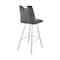 Armen Living Arizona 26" Counter Height Bar Stool in Charcoal Faux Leather and Brushed Stainless Steel Finish LCAZBAGR26 - alternate 5